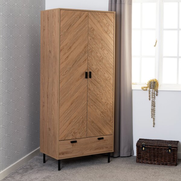 Leon Double Wardrobe, Oak Effect Oak