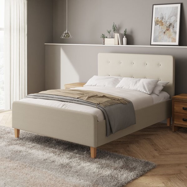 Ashbourne Fabric Side Lift Ottoman Bed Frame Natural