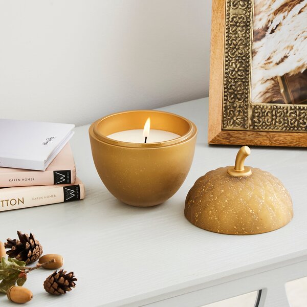 Autumn Walks Acorn Candle Orange