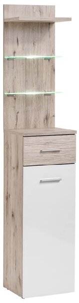 Deland Wooden Hallway Cabinet With 1 Door 1 Drawer In White Oak