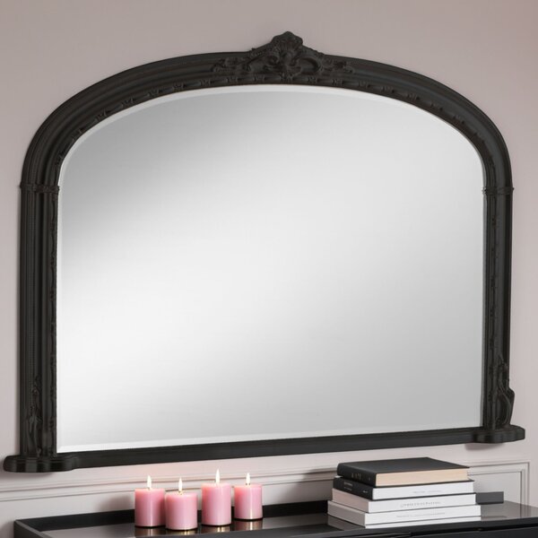 Yearn Victoria Arched Overmantel Wall Mirror Black