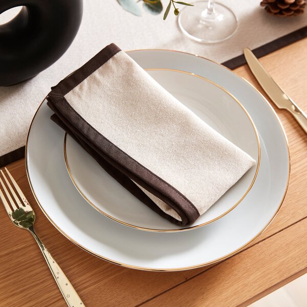 Pack of 4 Contrast Edge Bitter Chocolate Napkins Chocolate (Brown)