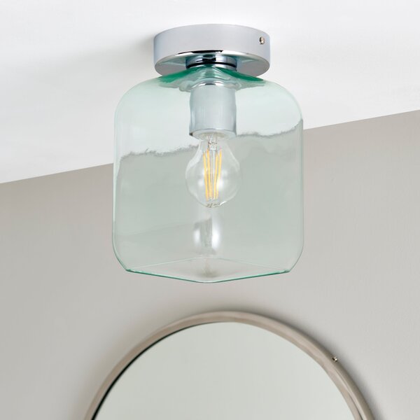 Lucia Green Bathroom Flush Ceiling Light