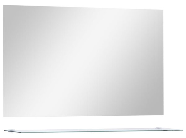 Wall Mirror with Shelf 100x60 cm Tempered Glass