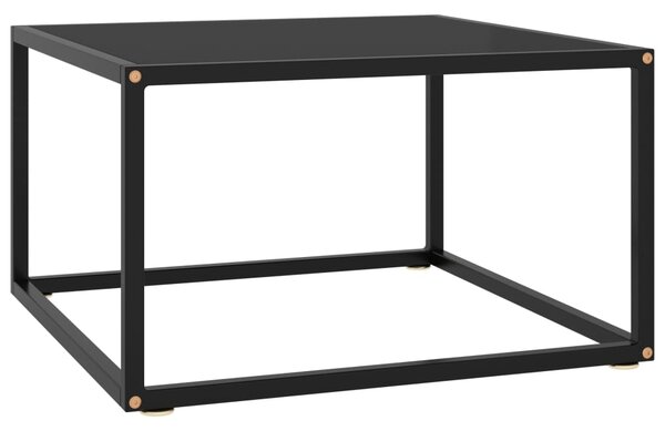 Coffee Table Black with Black Glass 60x60x35 cm