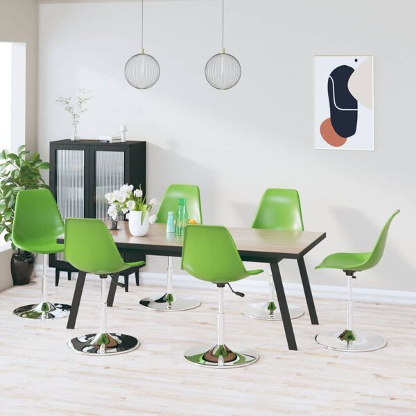 Swivel Dining Chairs 6 pcs Green PP