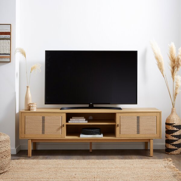 Hester Extra Wide Oak TV Unit For TVs up to 80" Brown