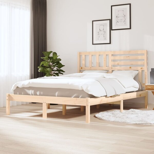 Bed Frame Solid Wood Pine 120x200 cm Small Double