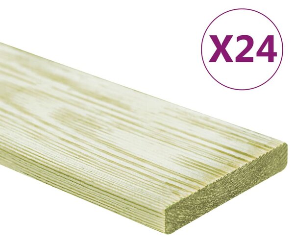 Decking Boards 24 pcs 2.88 m² 1m Impregnated Solid Wood Pine