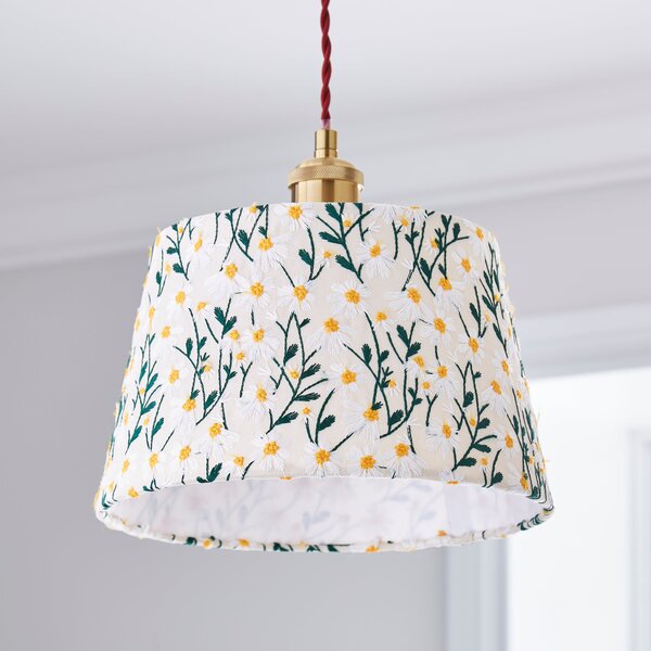 Daisy Embroidered Tapered Lamp Shade MultiColoured
