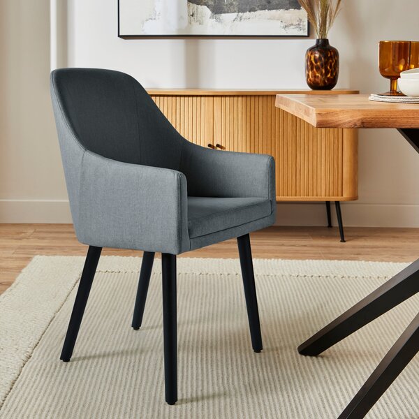 Eddie Carver Dining Chair, Luna Fabric Charcoal
