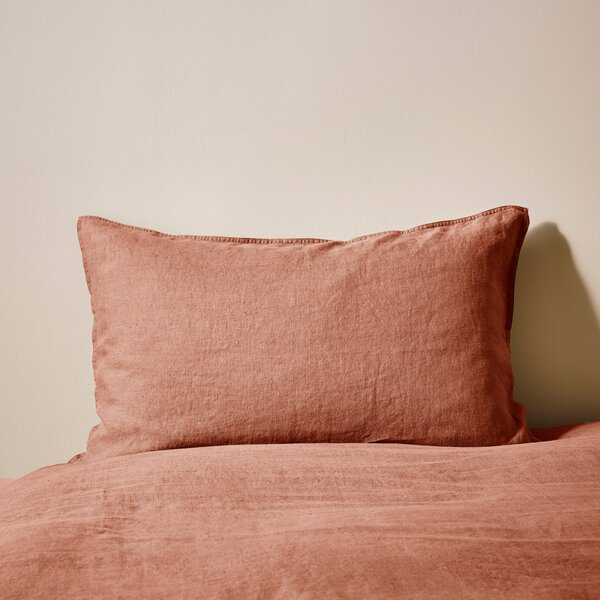 Linen Standard Pair of Pillowcases Terracotta