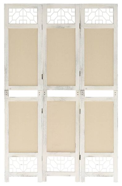 3-Panel Room Divider Cream 105x165 cm Fabric