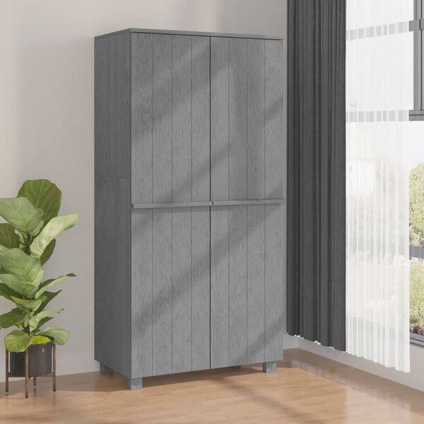 Wardrobe Dark Grey 89x50x180 cm Solid Wood Pine