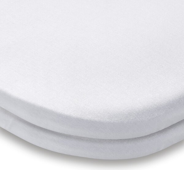 Pack of 2 Jersey White Fitted Crib Sheets