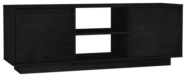 TV Cabinet Black 110x30x40 cm Solid Pinewood