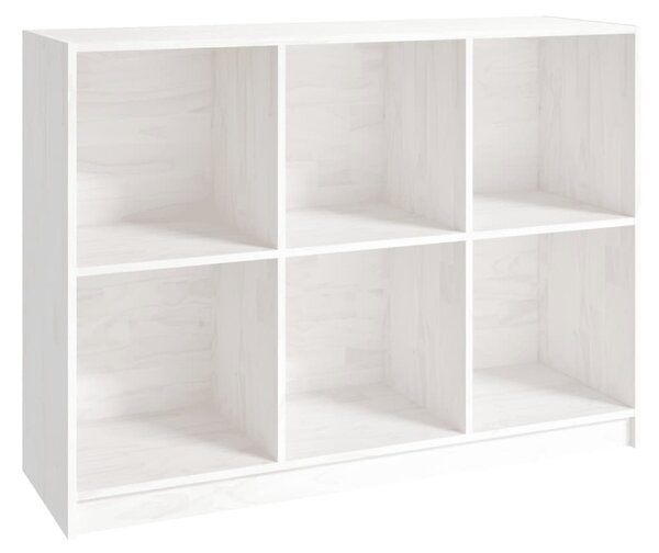 Book Cabinet White 104x33x76 cm Solid Pinewood