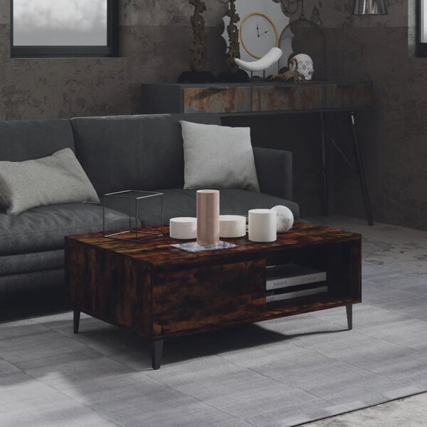 Coffee Table Smoked Oak 90x60x35 cm Chipboard