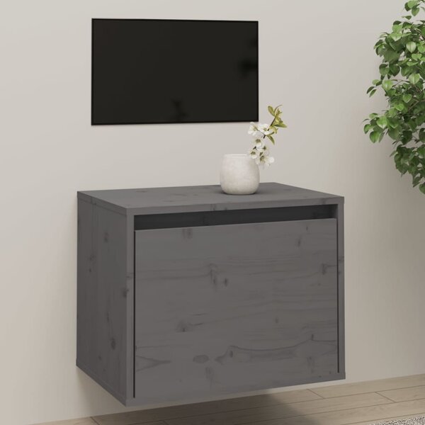 Wall Cabinet Grey 45x30x35 cm Solid Pinewood