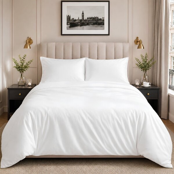 Ackly Bamboo - White Duvet Cover, Double