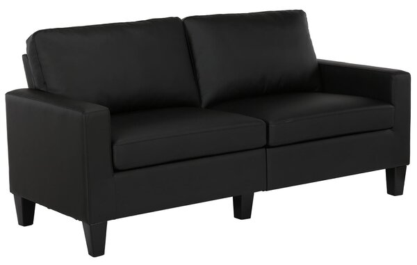 Rylie Faux Leather Sofa, Black