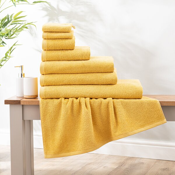 Super Soft Pure Cotton Towel Ochre Yellow