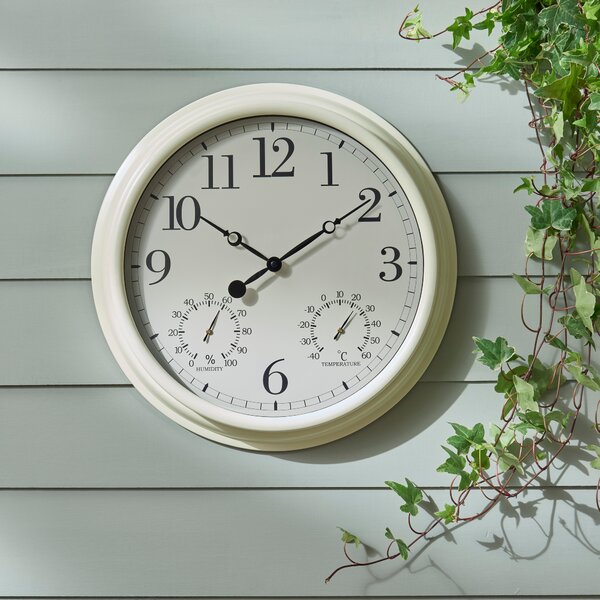 Indoor Outdoor Country Cream Clock 40cm Cream
