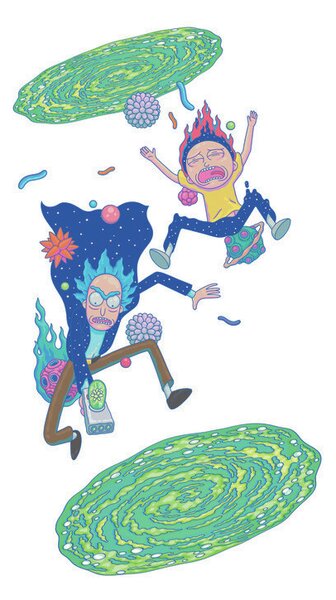 Art Poster Rick and Morty - Big fall, (26.7 x 40 cm)