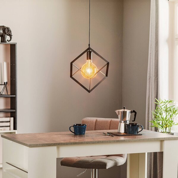 Cube 1 hanging light with metal cubes, 1-bulb