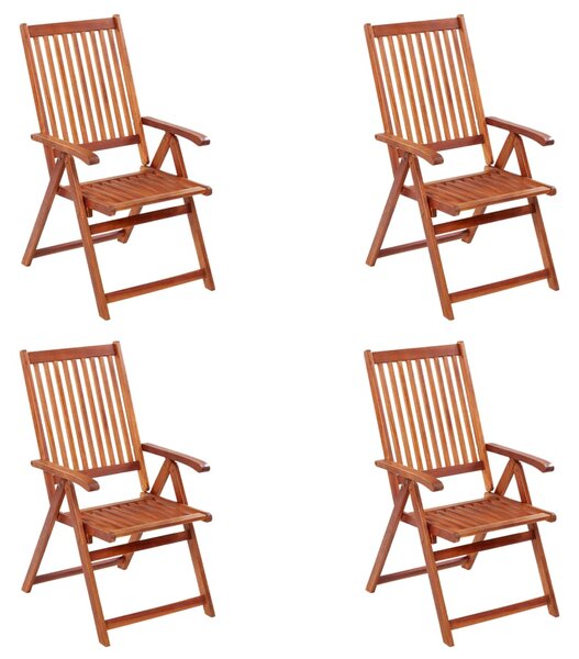 Folding Garden Chairs 4 pcs Solid Acacia Wood
