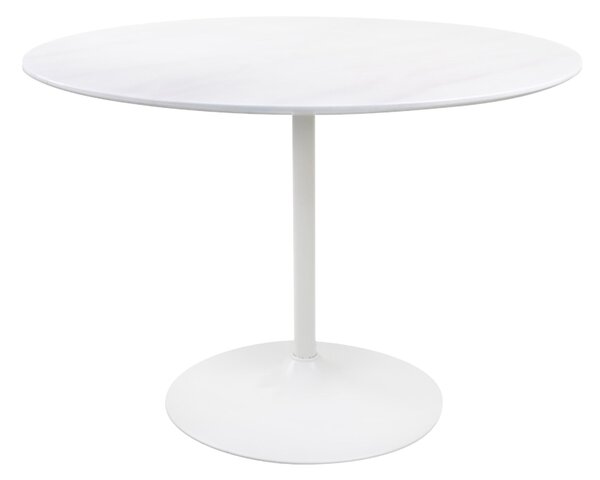 Gwen White Faux Marble High Gloss Contemporary Dining Table | Roseland Furniture