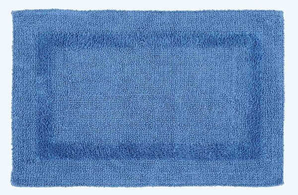 Homescapes Luxury Reversible Cotton Bath Mat - Cobalt Blue