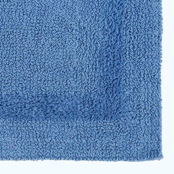 Homescapes Luxury Reversible Cotton Shower Mat - Cobalt Blue