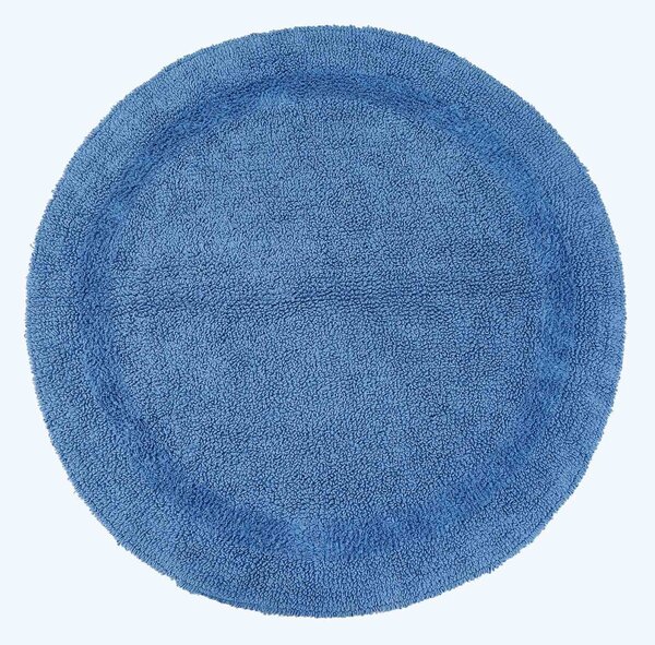 Homescapes Luxury Reversible Round Bath Mat - Cobalt Blue