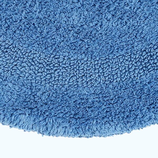 Homescapes Luxury Reversible Semi Circle Bath Mat - Cobalt Blue