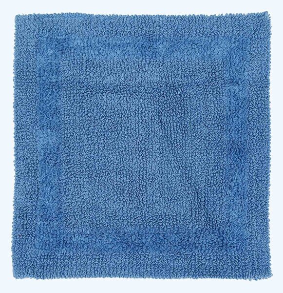 Homescapes Luxury Reversible Cotton Shower Mat - Cobalt Blue