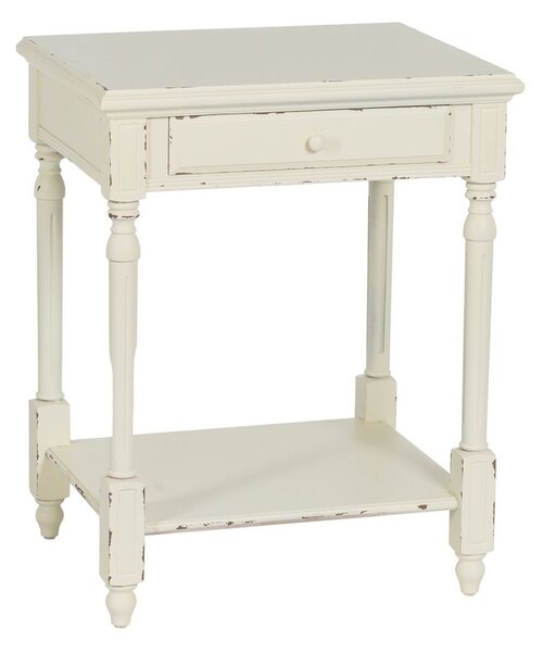 Nightstand White Fir wood DMF 60 x 49 x 75 cm