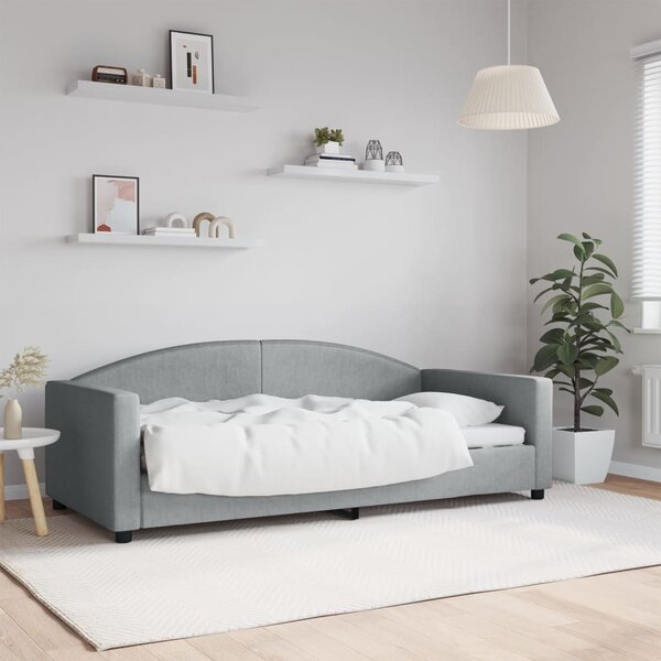 Day Bed Light Grey 90x190 cm Fabric