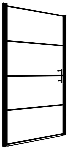 Shower Door Frost Tempered Glass 81x195 cm Black