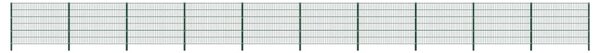 Fence Panel with Posts Iron 17x1.2 m Green
