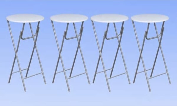 Bar Tables 4 pcs with MDF Tabletop White