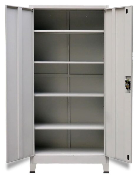 Office Cabinet with 2 Doors Steel 90x40x180cm Grey