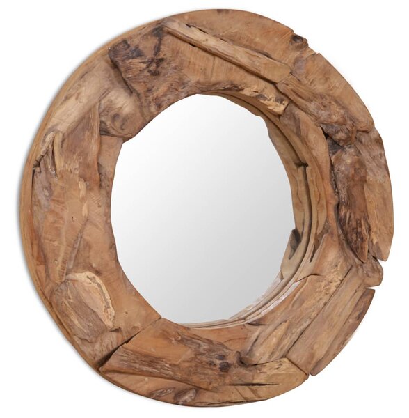 Decorative Mirror Teak 60 cm Round