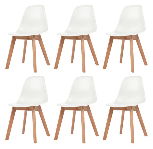 Dining Chairs 6 pcs White Plastic