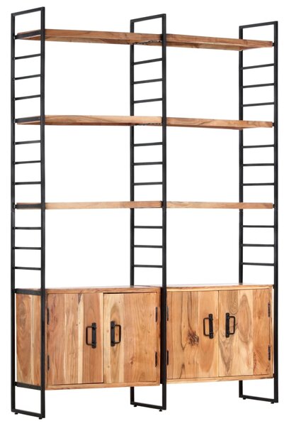 4-Tier Bookcase 124x30x180 cm Solid Acacia Wood