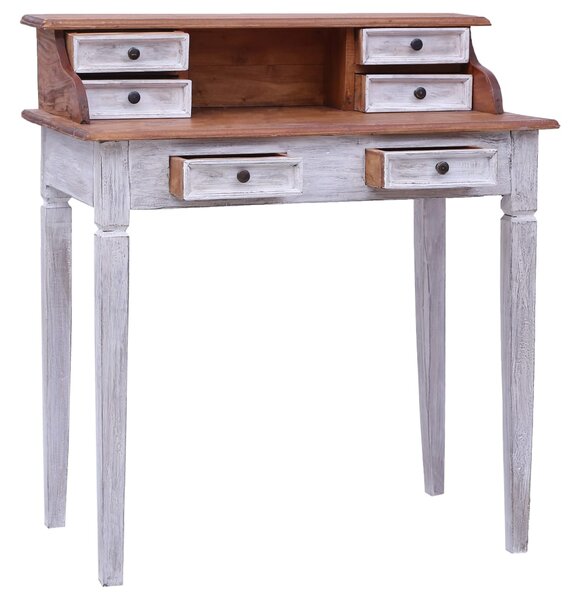 Writing Desk with Drawers 90x50x101 cm Solid Mahogany Wood