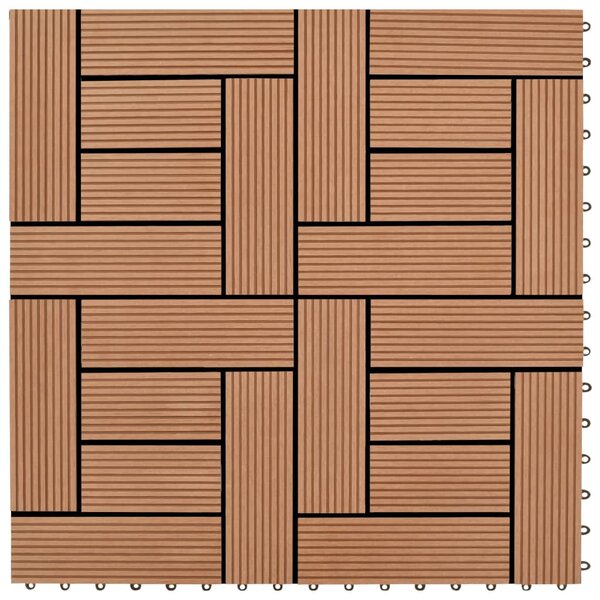 Brown 11 pcs 30 x 30 cm Decking Tiles WPC 1 sqm