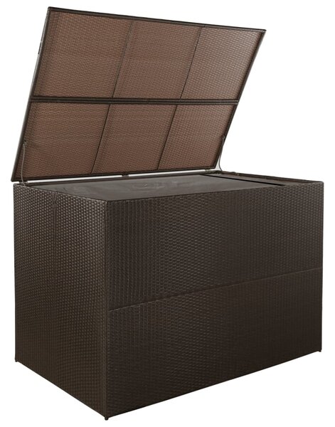 Garden Storage Box Brown 150x100x100 cm Poly Rattan