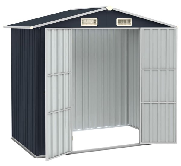 Garden Shed Anthracite 205x129x183 cm Galvanised Steel