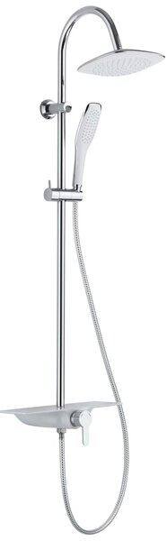 SCHÜTTE Overhead Shower Set with Single Lever Mixer and Tray WATERWAY Chrome-White